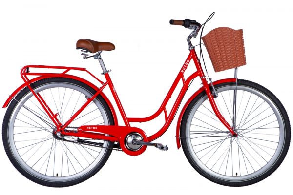 Велосипед Dorozhnik RETRO 28" Жорстка 2024 з крилом St з багажником задн St планетарна
