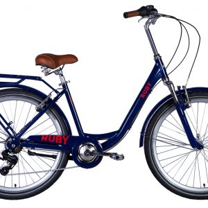 Велосипед Dorozhnik RUBY 26" Хардтейл 2024 з крилом St з багажником задн St Vbr тріскачка