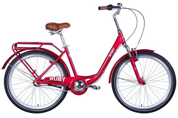 Велосипед Dorozhnik RUBY PH 26" Хардтейл 2024 з крилом St з багажником задн St планетарна